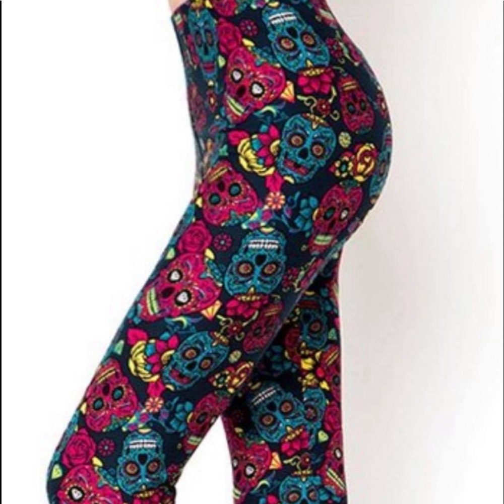 Sugar skull Halloween leggings